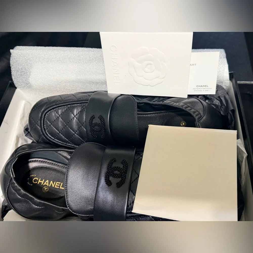 Chanel CC Lambskin Loafers